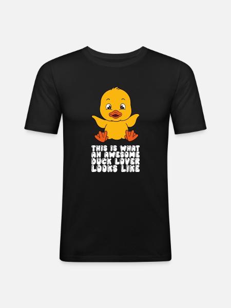 Funny Duck Cute Ducks - Men's Slim Fit T-Shirt - black
