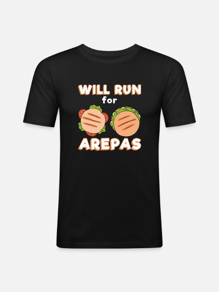 Will Run For Arepas - Men's Slim Fit T-Shirt - black