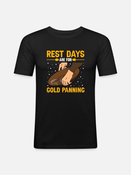 Gold Panning Gold Search - Men's Slim Fit T-Shirt - black