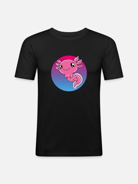 Cute Axolotl Funny Axolotl - Men's Slim Fit T-Shirt - black