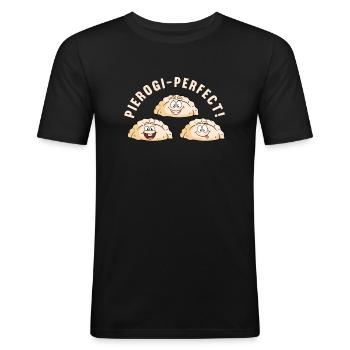 Pierogi Recipe Polish Pierogi - Men's Slim Fit T-Shirt - black - Front - Nik (191cm)