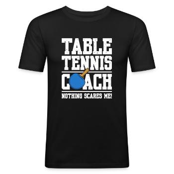 Tischtennis Spruch Tischtennisschläger - Männer Slim Fit T-Shirt - Schwarz - Vorne - Nik (191cm)
