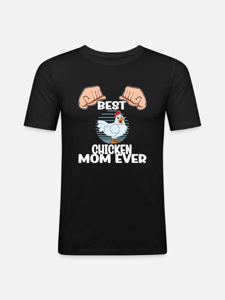 Funny Chicken Saying Chicken - Men's Slim Fit T-Shirt - black