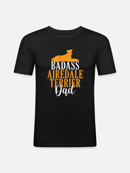 Airedale Terrier Gifts - Männer Slim Fit T-Shirt - Schwarz