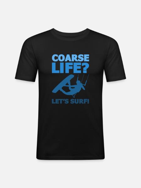 Kiteboarding Kitesurfer Kitesurfing Kiteboarder - Men's Slim Fit T-Shirt - black