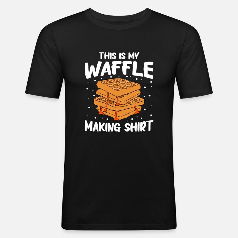 Waffle making waffle maker - Men's Slim Fit T-Shirt - black
