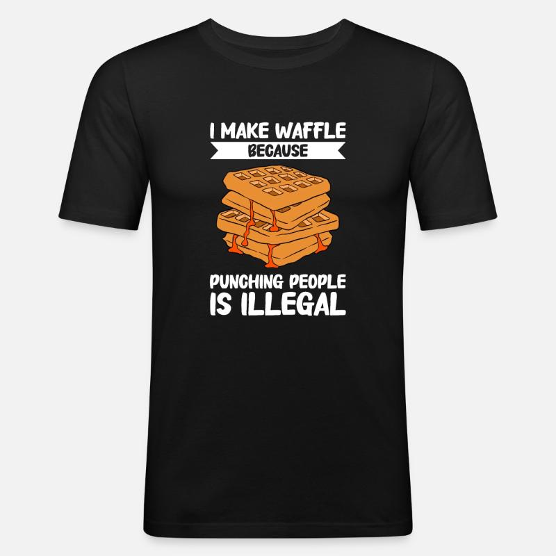 Waffle making waffle maker - Men's Slim Fit T-Shirt - black
