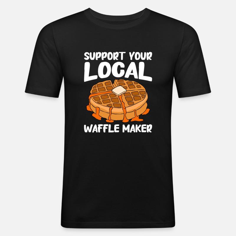 Waffle making waffle maker - Men's Slim Fit T-Shirt - black