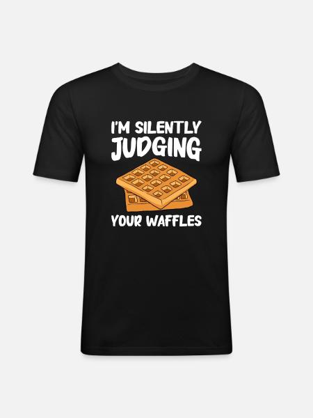 Waffle making waffle maker - Men's Slim Fit T-Shirt - black