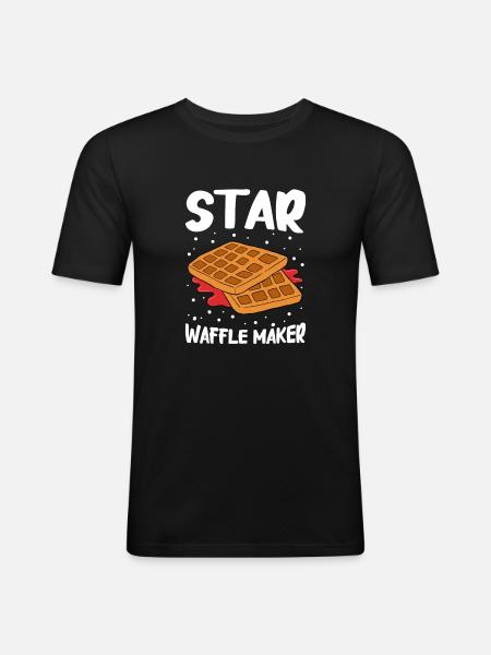 Waffle making waffle maker - Men's Slim Fit T-Shirt - black