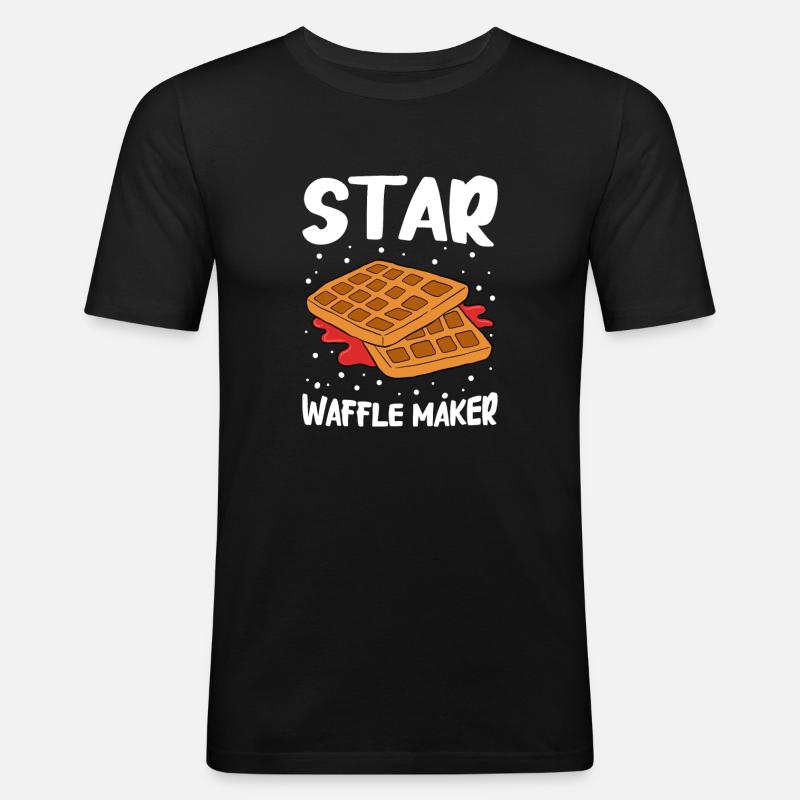 Waffel machen Waffeleisen - Männer Slim Fit T-Shirt - Schwarz