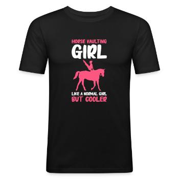 Voltigieren Reiten Dressurreiten - Männer Slim Fit T-Shirt - Schwarz - Vorne - Nik (191cm)
