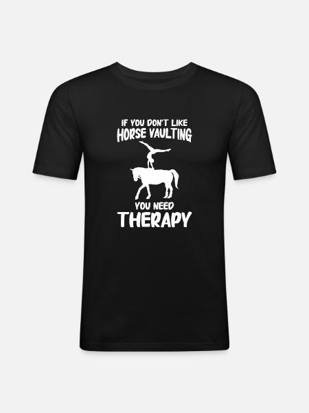 Voltige, Equitation, Dressage - T-shirt près du corps Homme - noir