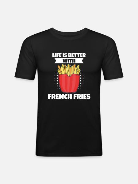 Funny Fries Funny French Fries - Men's Slim Fit T-Shirt - black