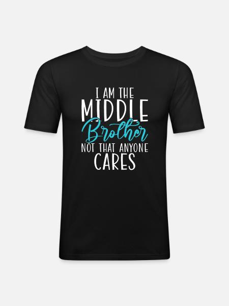 Middle Brother Gifts - Männer Slim Fit T-Shirt - Schwarz