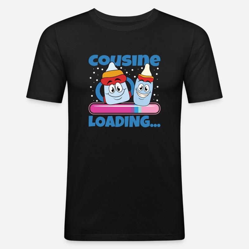 Cousine werden Cousine 2024 - Männer Slim Fit T-Shirt - Schwarz