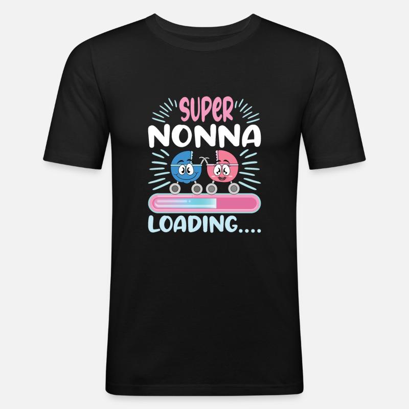 Nonna 2024 Loading Oma 2024 - Männer Slim Fit T-Shirt - Schwarz
