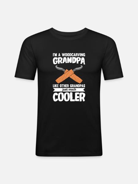 Wood Shining Wood Carving - Men's Slim Fit T-Shirt - black