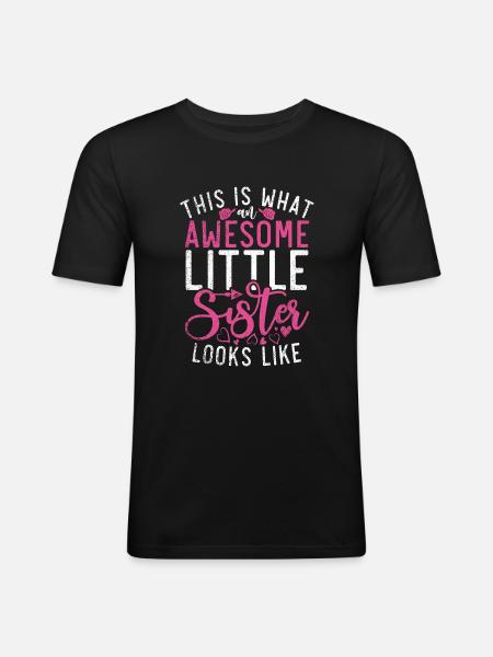 Little Sister Gifts - Men's Slim Fit T-Shirt - black