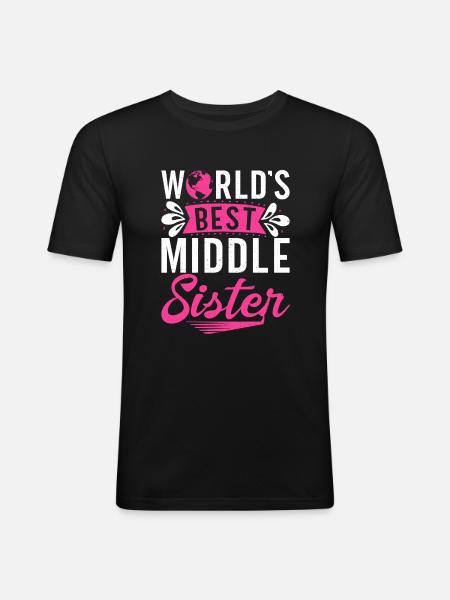 Middle Sister Gifts - Men's Slim Fit T-Shirt - black
