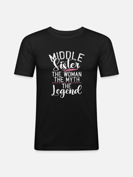 Middle Sister Gifts - Men's Slim Fit T-Shirt - black