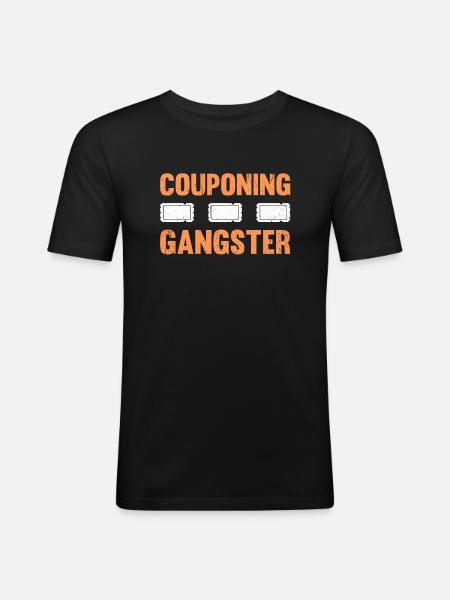 Coupon de points - T-shirt près du corps Homme - noir