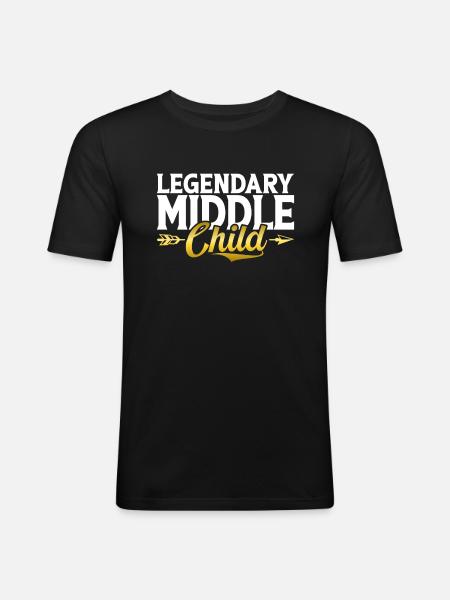 Cadeaux d’enfant du milieu - T-shirt près du corps Homme - noir