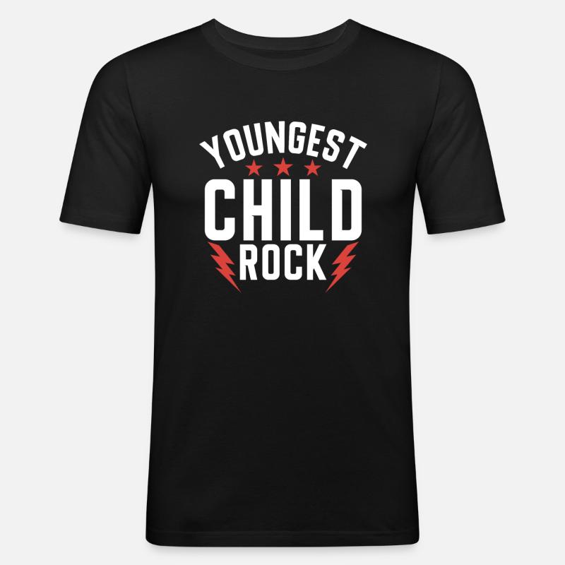 Youngest Child Gift - Männer Slim Fit T-Shirt - Schwarz