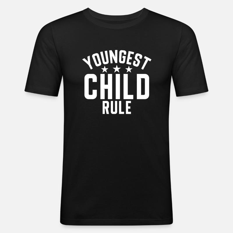 Youngest Child Gift - Männer Slim Fit T-Shirt - Schwarz