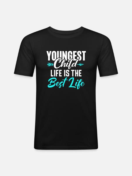 Youngest Child Gift - Men's Slim Fit T-Shirt - black