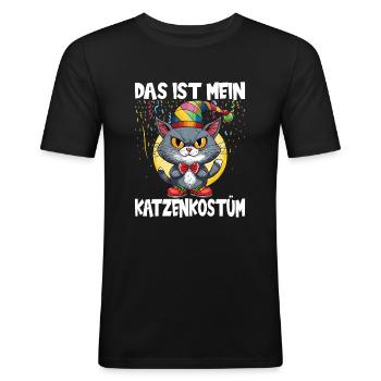 Karneval Kostüm Fasching Fastnacht - Männer Slim Fit T-Shirt - Schwarz - Vorne - Nik (191cm)