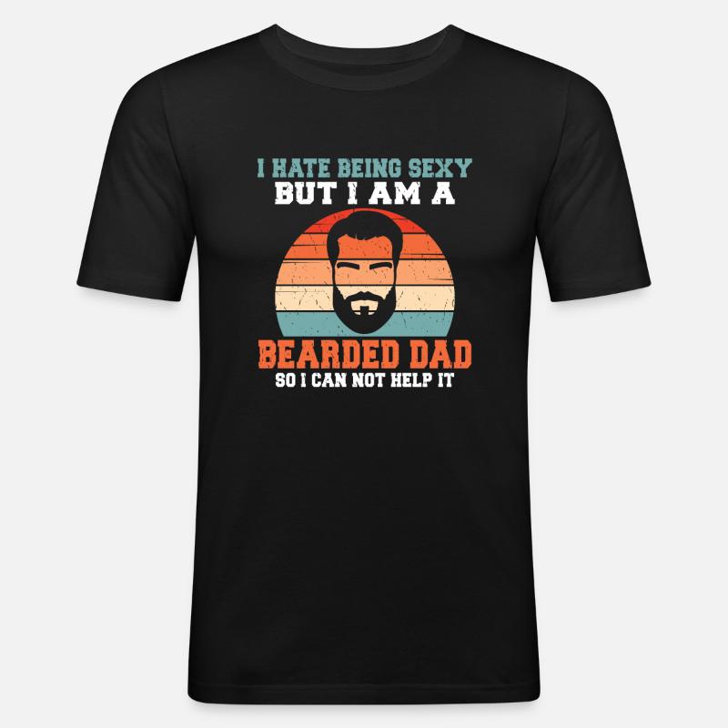 Giftidea Beard Men - Männer Slim Fit T-Shirt - Schwarz