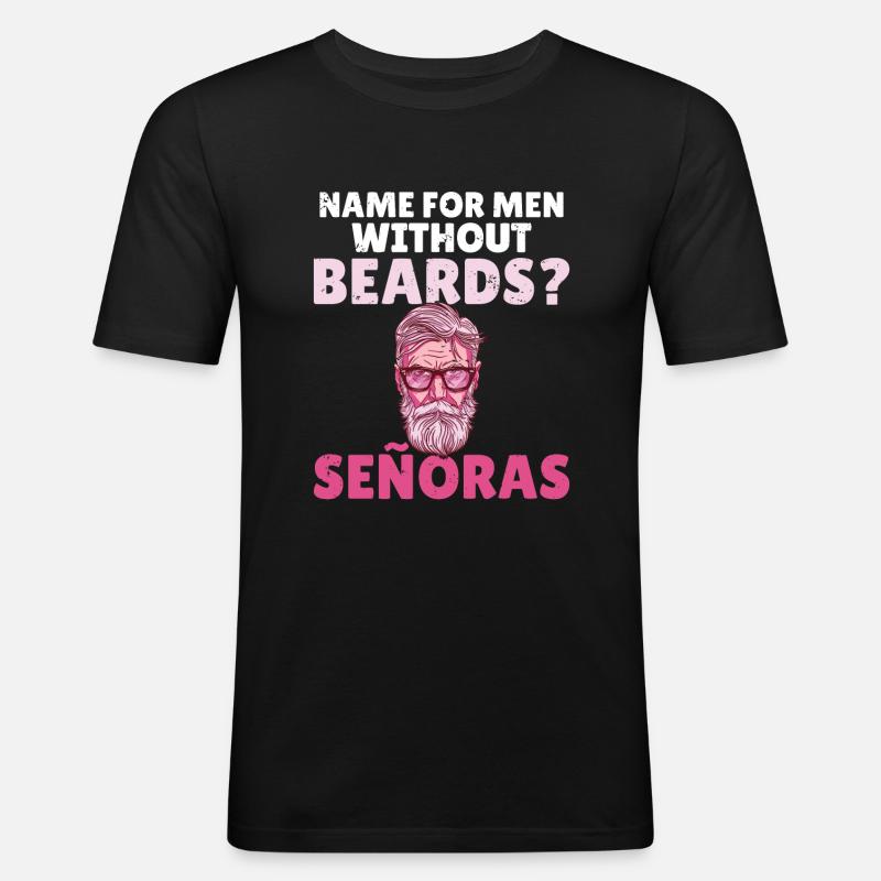 Giftidea Beard Men - Männer Slim Fit T-Shirt - Schwarz