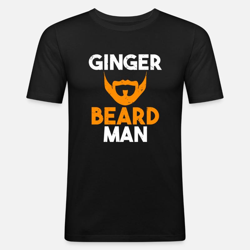 Giftidea Beard Men - Männer Slim Fit T-Shirt - Schwarz