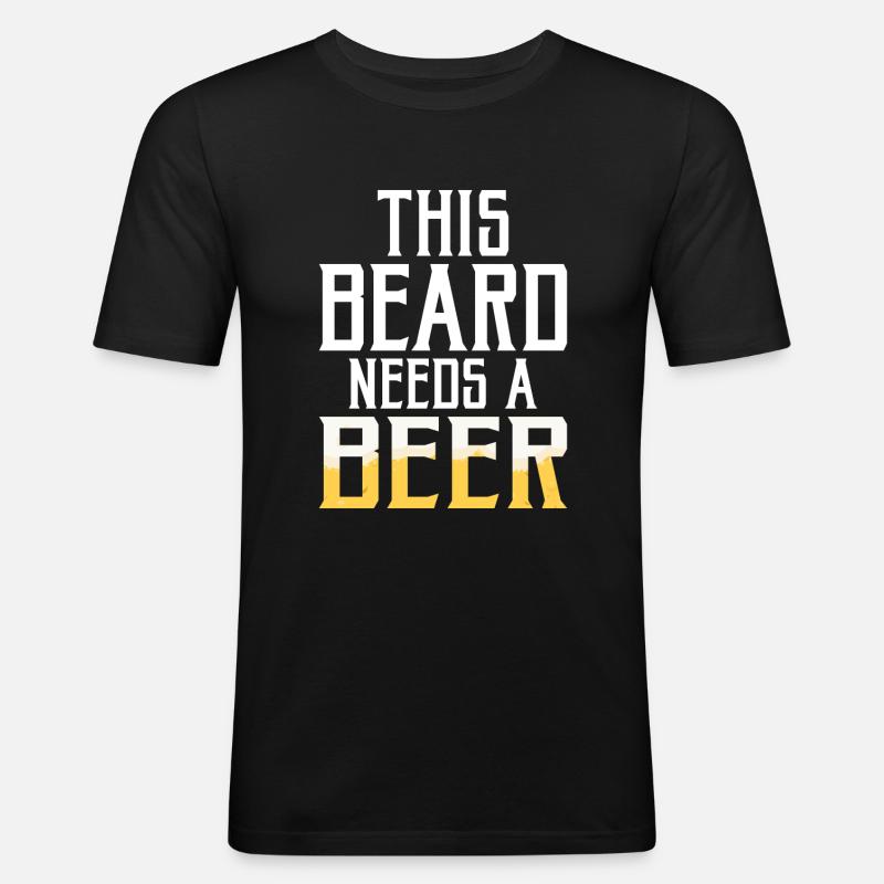 Giftidea Beard Men - Männer Slim Fit T-Shirt - Schwarz