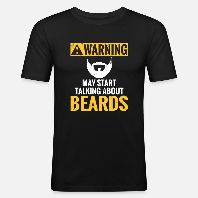 Giftidea Beard Men - Männer Slim Fit T-Shirt - Schwarz