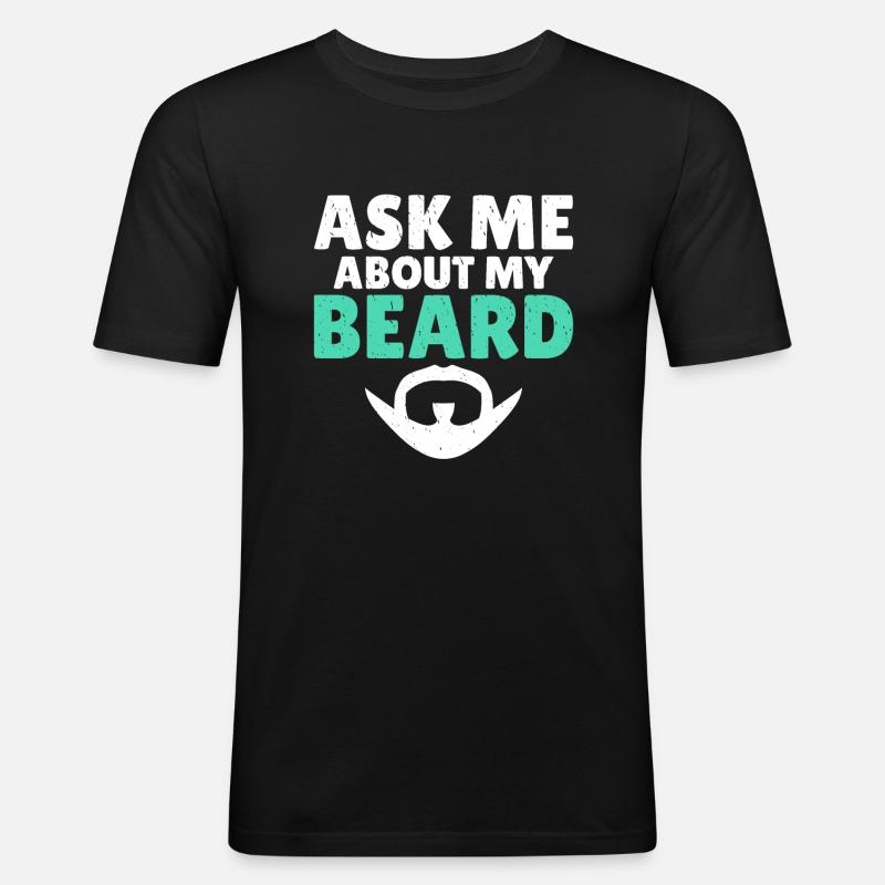 Giftidea Beard Men - Männer Slim Fit T-Shirt - Schwarz