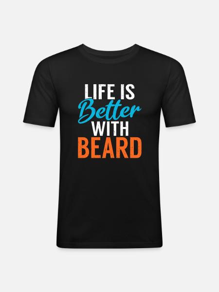 Giftidea Beard Men - Men's Slim Fit T-Shirt - black