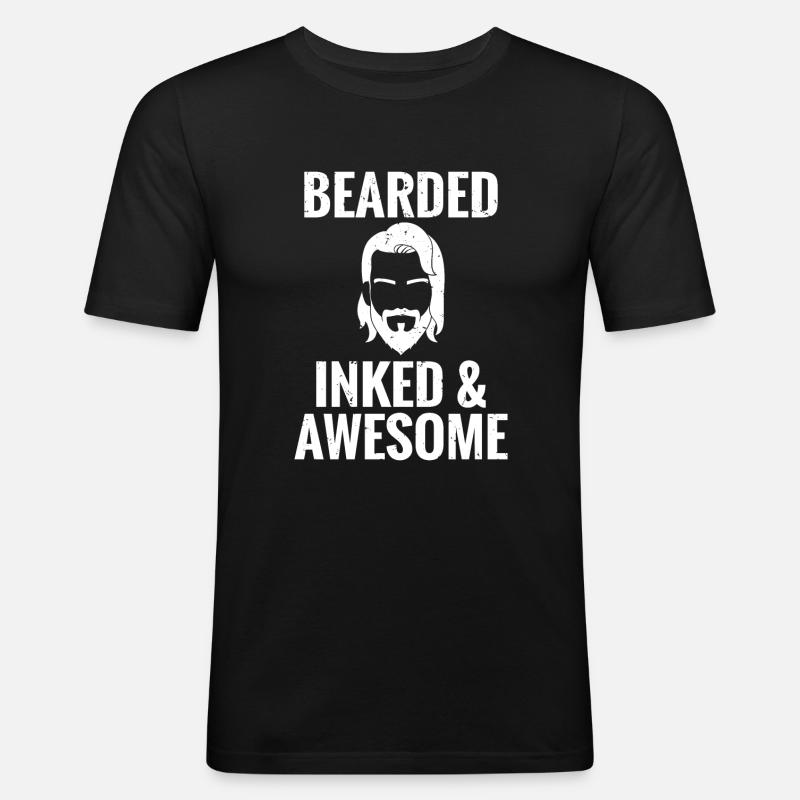 Giftidea Beard Men - Männer Slim Fit T-Shirt - Schwarz