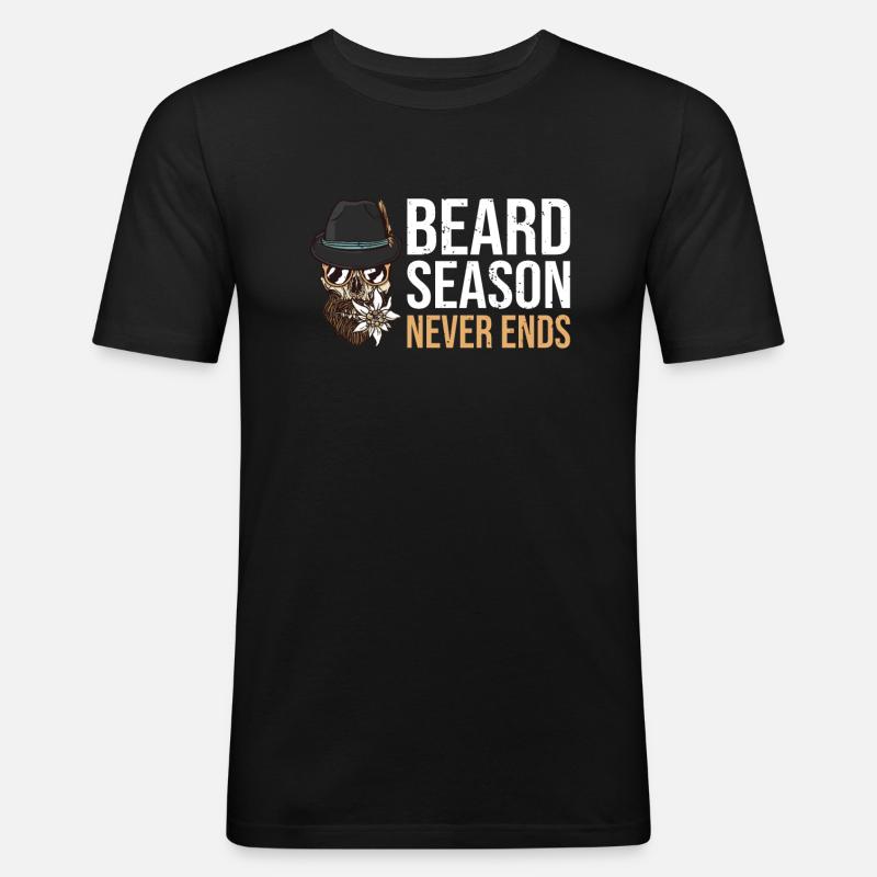 Giftidea Beard Men - Männer Slim Fit T-Shirt - Schwarz