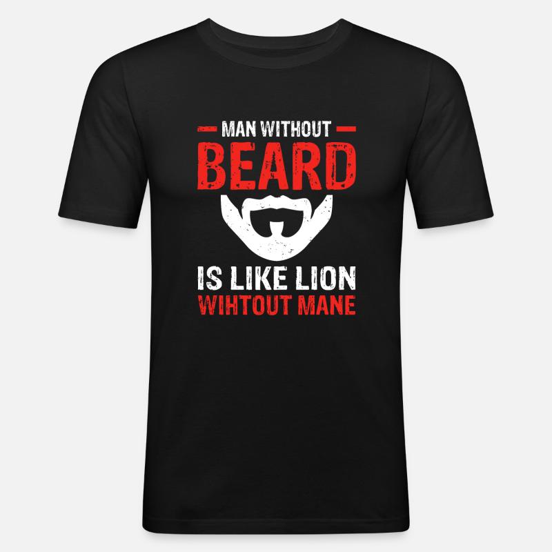 Giftidea Beard Men - Männer Slim Fit T-Shirt - Schwarz