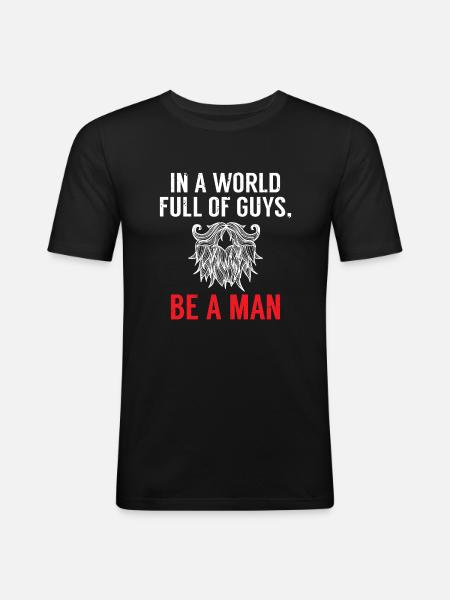 Giftidea Beard Men - Men's Slim Fit T-Shirt - black
