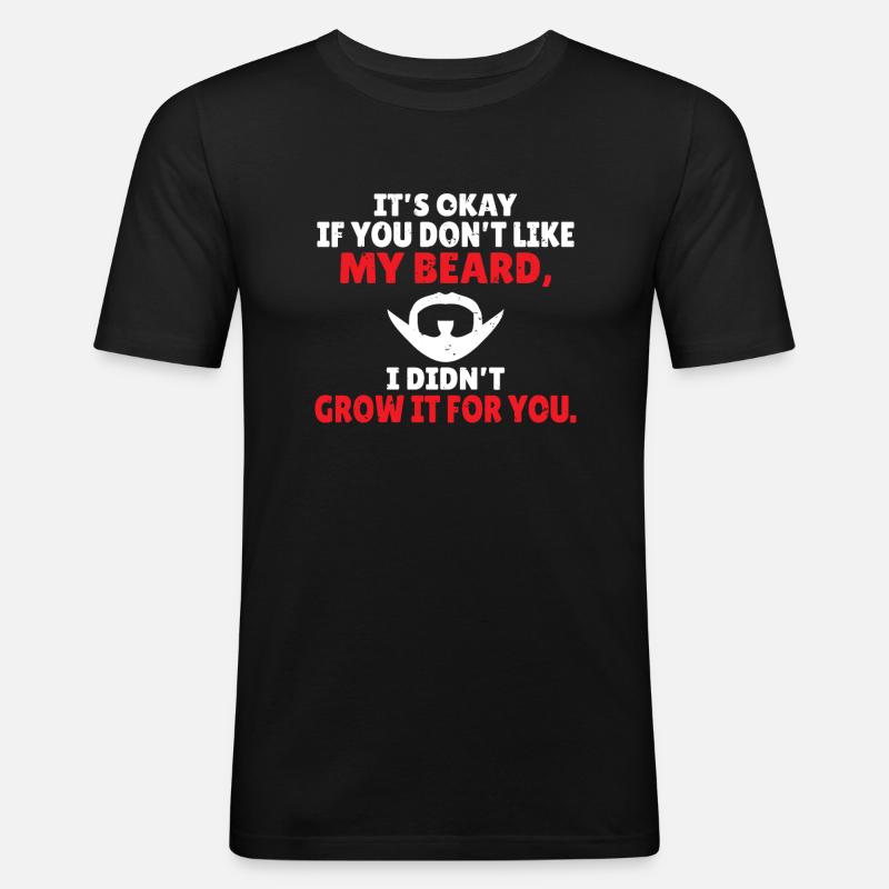 Giftidea Beard Men - Männer Slim Fit T-Shirt - Schwarz