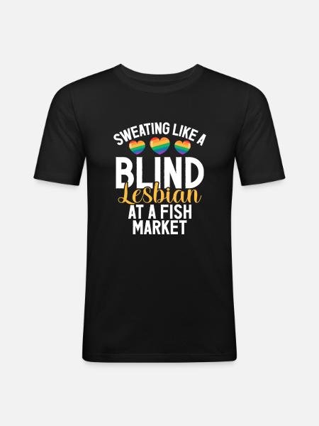 Cadeaux Lesbiens - T-shirt près du corps Homme - noir