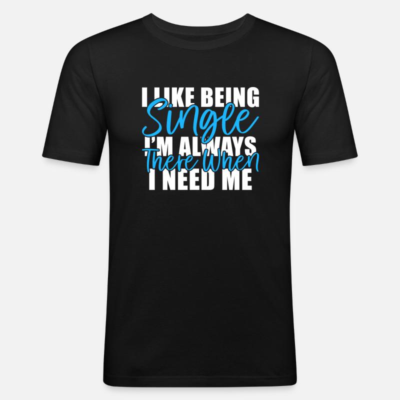 Single Gift - Männer Slim Fit T-Shirt - Schwarz