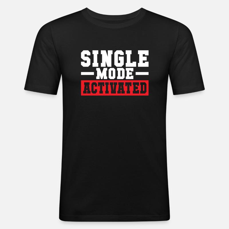Single Gift - Männer Slim Fit T-Shirt - Schwarz