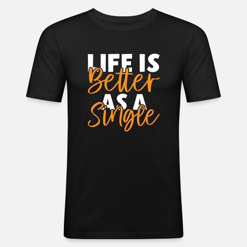 Single Gift - Männer Slim Fit T-Shirt - Schwarz