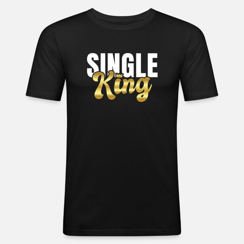 Single Gift - Männer Slim Fit T-Shirt - Schwarz