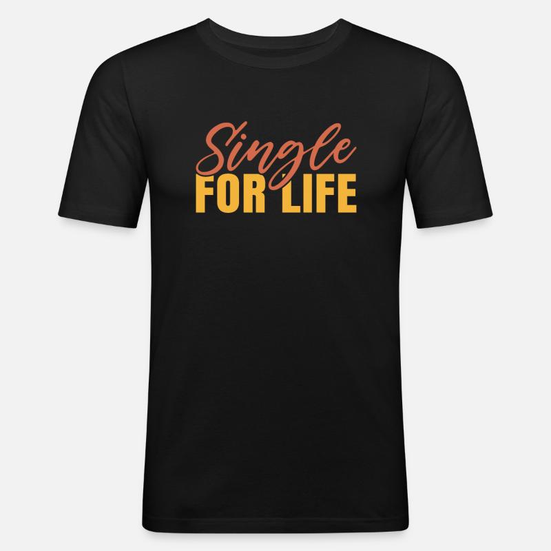 Single Gift - Männer Slim Fit T-Shirt - Schwarz