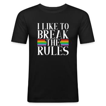 Gay Gifts - Männer Slim Fit T-Shirt - Schwarz - Vorne - Nik (191cm)